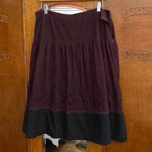 Women’s holiday skirt.  Below the knee length.